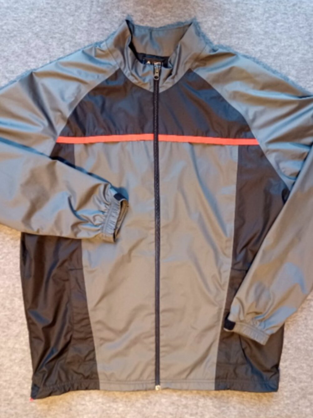 Adidas Men’s LG Golf Windbreaker Jacket Colorblock Blk Gray Climaproof Full Zip